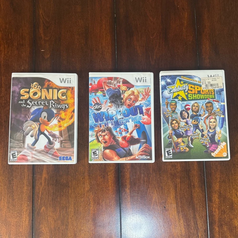 3 Nintendo Wii Games: Sonic, Wipeout, Celebrity Sports Showdown